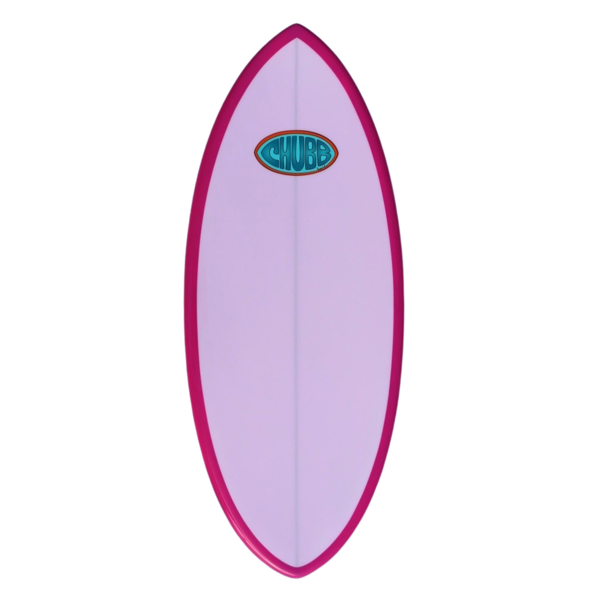Purple skimboard with a logo on a white background