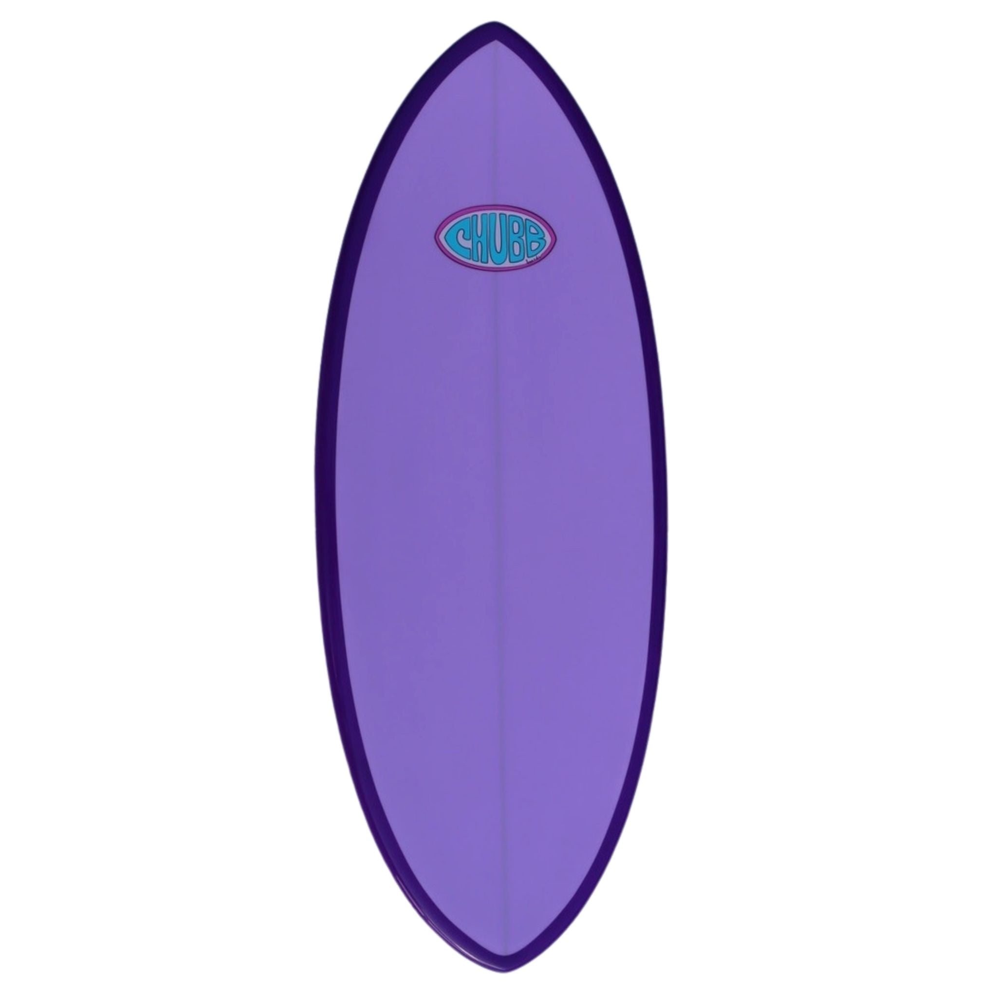 Purple skimboard with a logo on a white background